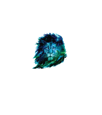 lion color splash model alb pe tricou
