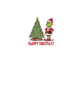 Happy Holiday Grinch model negru pe tricou