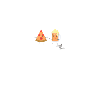 Best Buds - Pizza + Beer model gri pe tricou