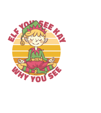 Yoga Elf Crăciun model negru pe tricou