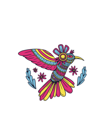 Mandala Colibri model negru pe tricou