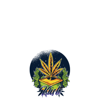 Marijuana Kush model albastru închis pe tricou