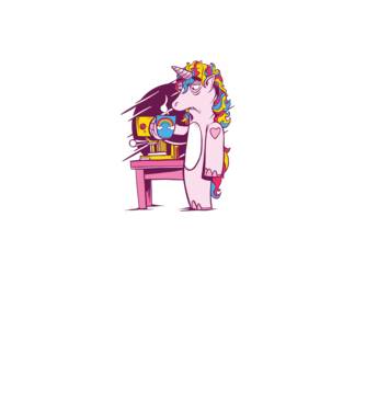Unicorn Cafea model roz deschis pe tricou
