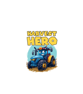 Harvest Hero Tractor model negru pe tricou