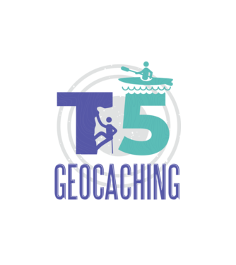 T5 Geocaching model alb pe tricou