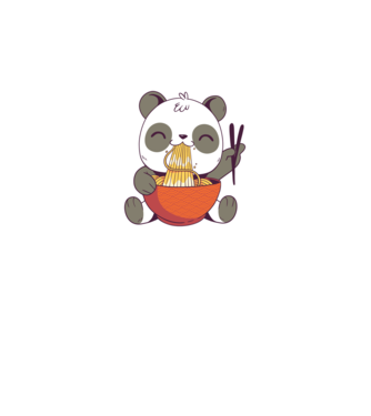 Panda drăguț cu paste model albastru închis pe tricou