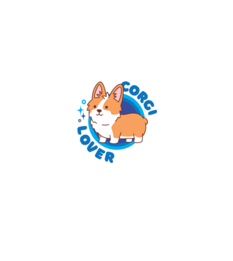 Corgi Lover model alb/roșu pe tricou