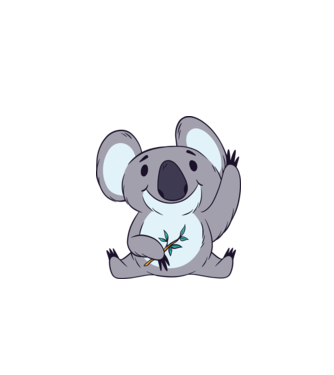 Koala drăguț model alb pe tricou