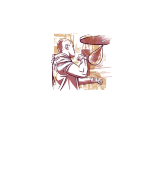 Pugilist model alb pe tricou