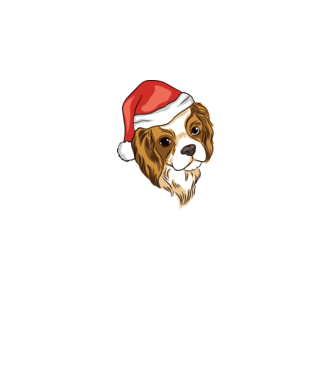 Santa Cocker Spaniel model alb pe tricou