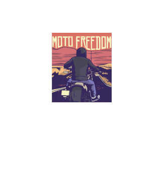 Libertate Motociclist model negru pe tricou