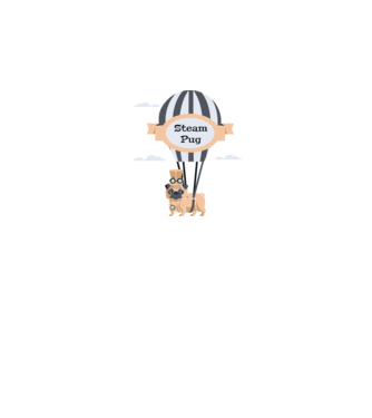 Steampug - mops model roz pe tricou
