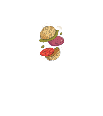 Burger lună model negru pe tricou
