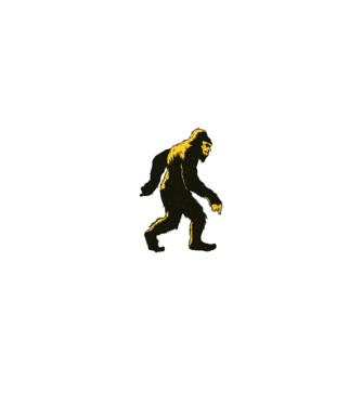 Yeti în pădure model negru pe tricou
