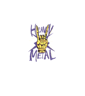 Heavy Metal model negru pe tricou