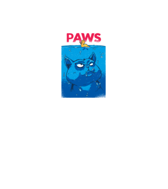 Paws Pisică la atac model negru pe tricou