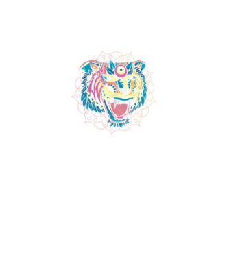 Tigru Mandala model verde neon pe tricou