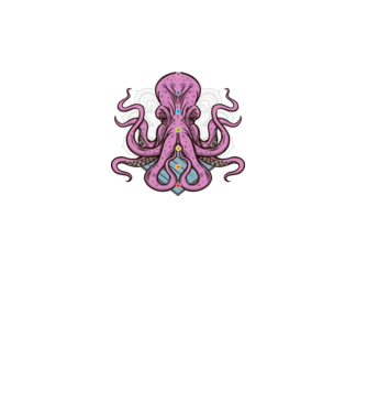 Yoga Octopus model negru pe tricou