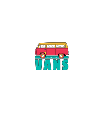 Life of Vans model alb/roșu pe tricou