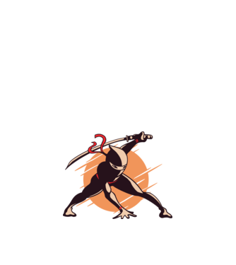Ninja model alb pe tricou