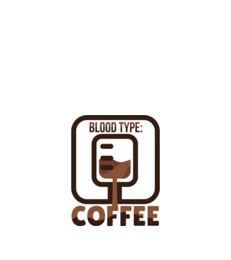 Grupa mea de sânge este cafeaua model alb pe tricou