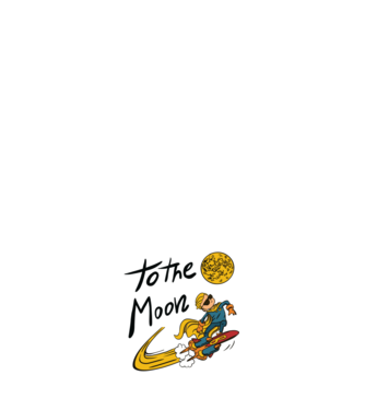 To the Moon Bitcoin model alb pe tricou