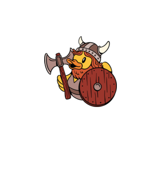 Rățușcă de cauciuc Viking model turcoaz pe tricou