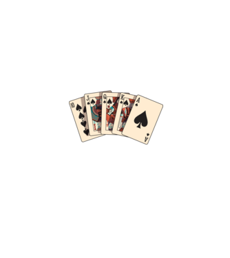 Poker All in model albastru jeanși pe tricou