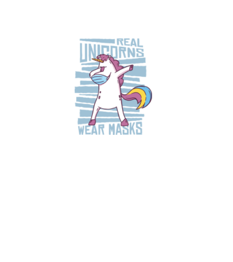 Unicorn DAB Mască model mov pe tricou