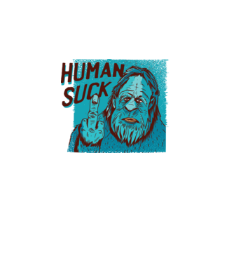 Human Suck - Yeti spune tricou amuzant antisocial model alb pe tricou