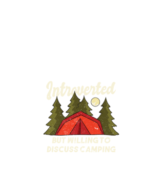 Camping Introvertit model negru pe tricou