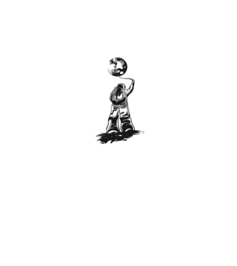 Astronaut Lună model negru pe tricou