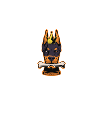 Rege Doberman model negru pe tricou