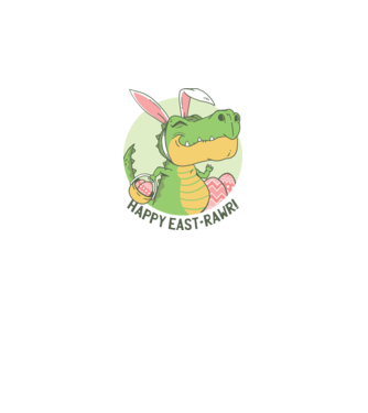 Paște Fericit tricou cu dinozaur model alb pe tricou