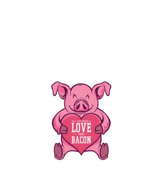 All you need is love and bacon model negru pe tricou