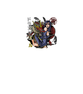 Dragon sexy Anime model negru pe tricou