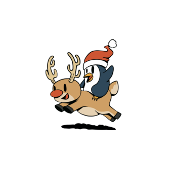 pinguin reindeer cristmas model alb pe tricou