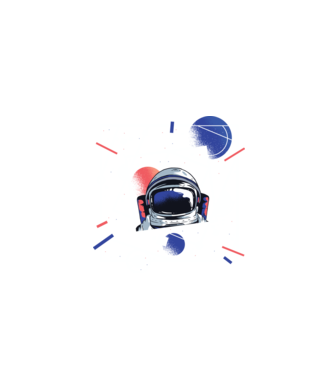 Astronaut univers abstract model negru pe tricou
