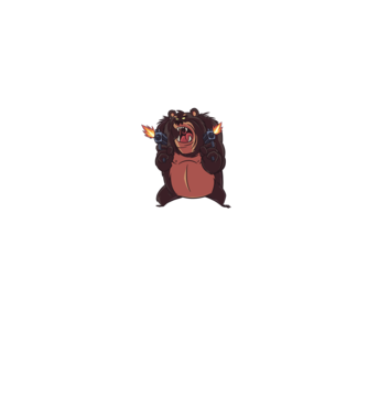 Pew Pew Pew Madafakas Urs model negru pe tricou