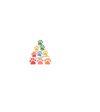 Merry Christmas Paws Negru model negru pe tricou