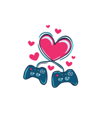 Dragoste Gamer model alb pe tricou