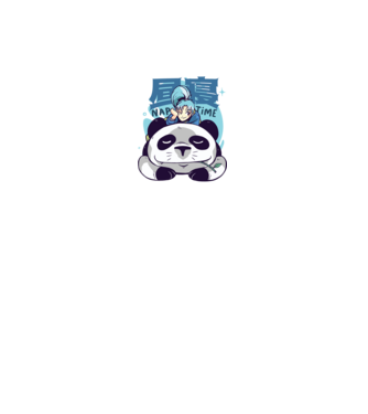 Anime Panda relaxare model alb pe tricou