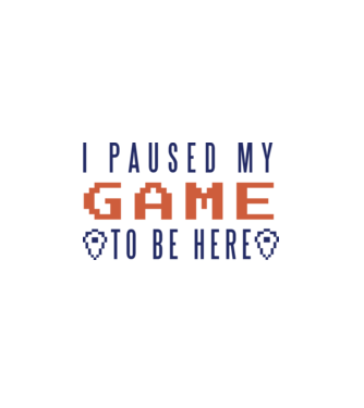 I Paused my game to be here model alb pe tricou