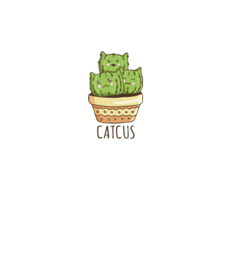 Catcus Pisică Cactus model alb pe tricou