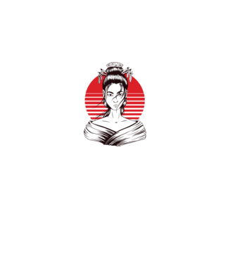 Geisha japoneză model gri pe tricou