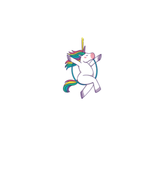 Unicorn pe cerc model alb pe tricou