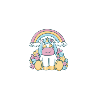 Unicorn drăguț model roz deschis pe tricou