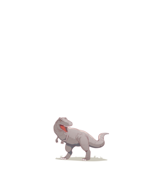 Dinozaur T-rex model alb pe tricou