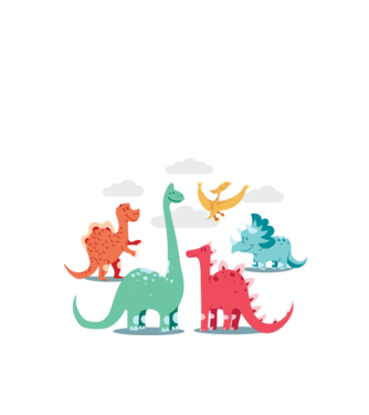 Dinozauri model negru pe tricou