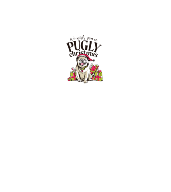 We wish You a Pugly Christmas tricou cu mops model alb pe tricou